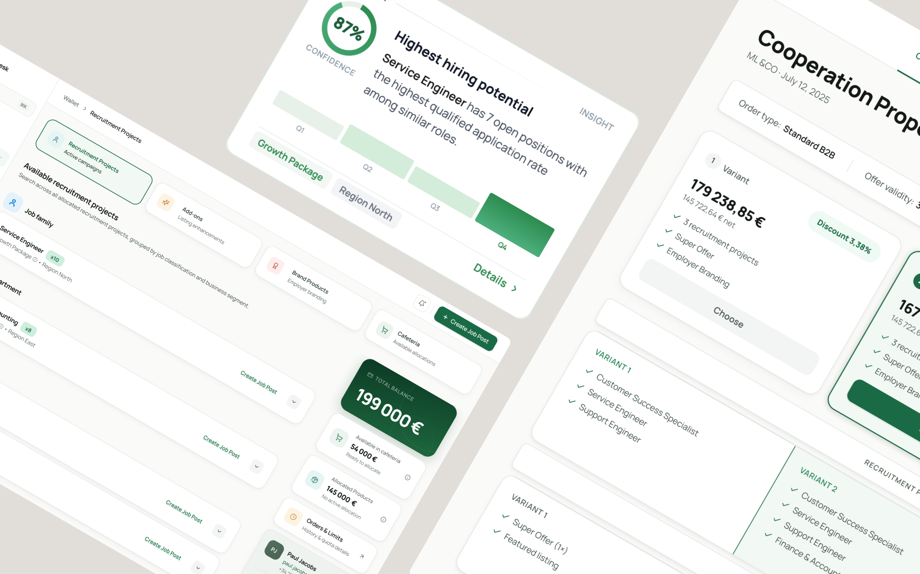 Pricing - recruitment projects, AI insight, and cooperation proposal overview